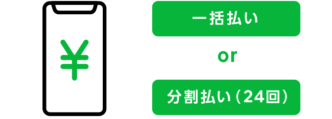 一括払い or 分割払い(24回)