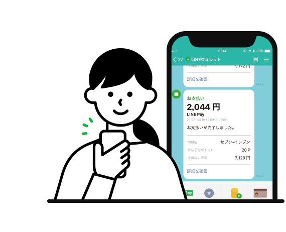 LINEで通知が来る